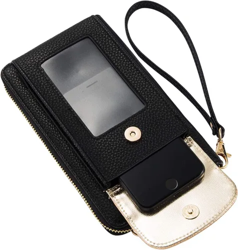 Miniatura 4 de Heaye Crossbody - Monedero para teléfono celular para mujer, monedero con soporte de muñeca para teléfono