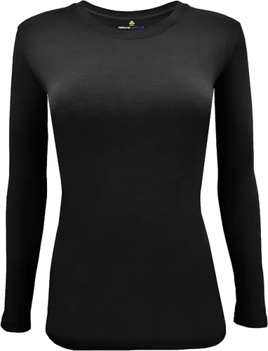 Miniatura 2 de Natural Uniforms Camiseta Under Scrub para mujer, cuello redondo, manga larga, paquete de 3, paquete múltiple de 3