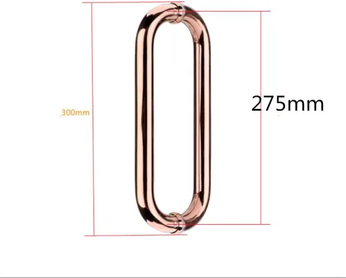 Miniatura 3 de WANLIAN Hardware - Tirador tubular de puerta de ducha de 8 pulgadas para puertas de ducha sin marco, con arandelas (manija de 8 pulgadas) (oro rosa)
