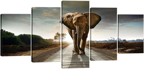 Miniatura 9 de Wieco Art Impresiones en lienzo de elefante para pared, imágenes de animales a fotos, decoración para sala de estar, dormitorio, decoración