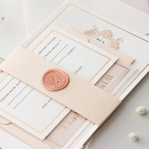 Miniatura 3 de SHOWIN Varillas de cera de sellado para pistola de pegamento para sello de cera, rosa metálico, ideal para invitaciones de boda, sobres de tarjetas