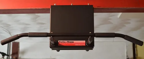 Miniatura 5 de Firstlaw Fitness - Límite de peso de 600 libras - Barra de dominadas extendida de 12 pulgadas - Barra larga con extremos doblados - Empuñaduras