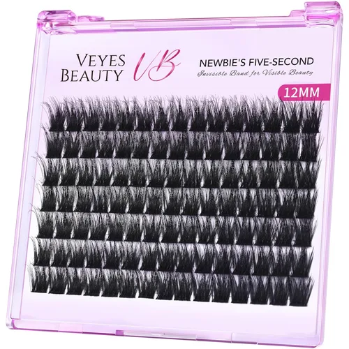 Miniatura 13 de VEYESBEAUTY Xtreme - Extensiones de pestañas individuales esponjosas, pestañas de volumen en capas 3D, banda delgada e invisible, pestañas de visón