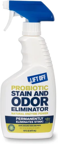 Lift Off 45006 - Spray probiótico para eliminar manchas y olores, potente limpiador de alfombras con enzimas naturales y eliminador de olores de