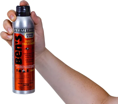 Ben's Repelente de insectos para ropa y equipo - Fórmula de permetrina al 0.5% - Repele garrapatas, mosquitos e insectos - Mata insectos al contacto