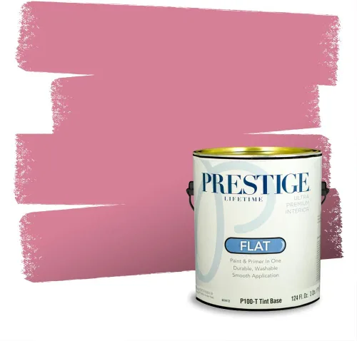 Miniatura 389 de Prestige Paints Pintura exterior e imprimación en uno, 1 galón, plano, coincidencia comparable de Valspar* Amber Rose*