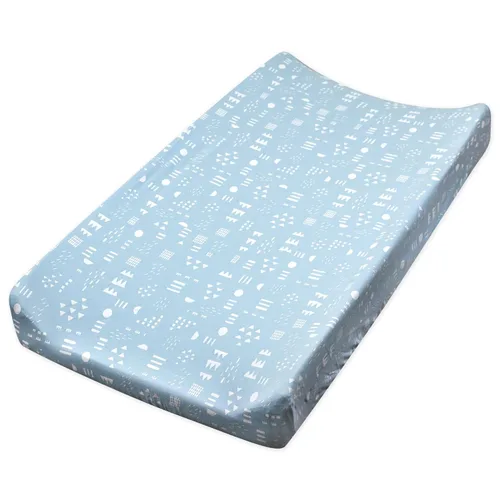 Miniatura 25 de HonestBaby Funda para cambiador de algodón orgánico unisex para bebé y pijamas para niños pequeños, azul claro (algodón terry), paquete de 1 unidad