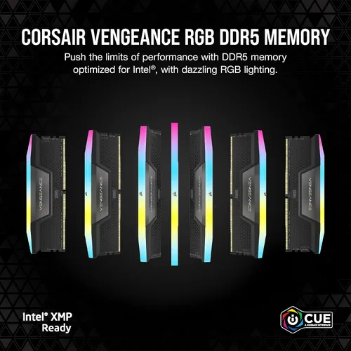 Miniatura 2 de CORSAIR Vengeance RGB DDR5 RAM 32 GB (2 x 16 GB) 6000 MHz CL30 Intel XMP iCUE Memoria de computadora compatible - Negro (CMH32GX5M2B6000C30)