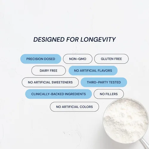 Miniatura 8 de Blueprint Bryan Johnson - Péptidos de colágeno hidrolizado en polvo – Tipo I, II y III de colágeno para mujeres y hombres – Suplemento de proteína