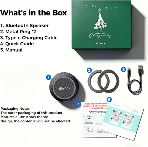Miniatura 6 de dbsono Pequeño altavoz Bluetooth portátil – Regalos de agradecimiento para profesores y graduación, altavoz magnético 3 en 1 con luces que cambian