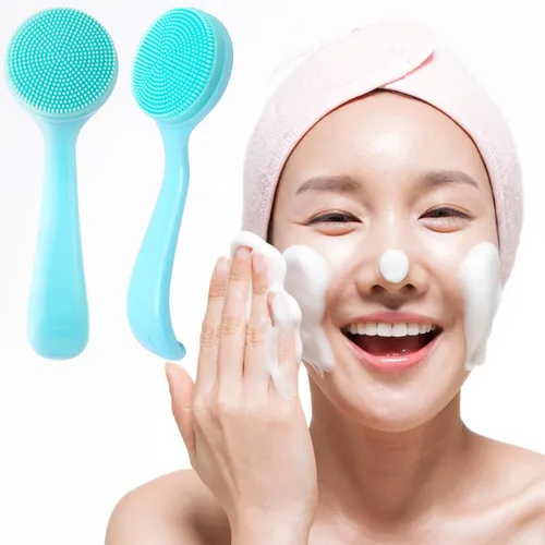 Miniatura 6 de HINZIC Paquete de 2 cepillos de limpieza facial manual de silicona, agradable a la piel, impermeable, limpiador exfoliante para puntos negros