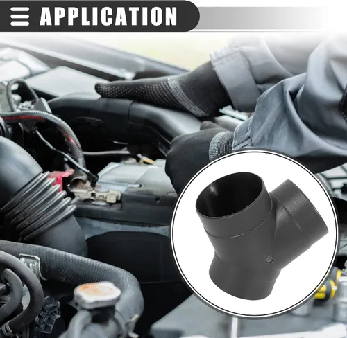 Miniatura 2 de Motoforti Tubo de conducto de aire para calentador de coche universal de 3 vías, conector de salida en forma de Y, 75 mm, plástico, negro