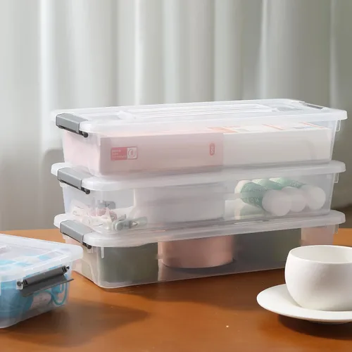 Miniatura 9 de novelinks Cajas de almacenamiento apilables transparentes con tapa Cajas organizadoras Contenedores organizadores de plástico duraderos