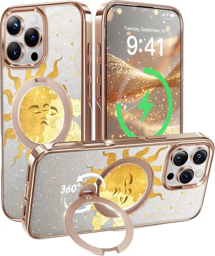 Miniatura 43 de CASEKOO Funda plateada brillante para iPhone 17 Pro con soporte magnético giratorio de 360 grados [compatible con MagSafe]