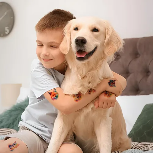 Miniatura 7 de 120 tatuajes temporales para niños, lindos tatuajes temporales de animales para niños y niñas, calcomanías de tatuajes falsos para regalos de fiesta