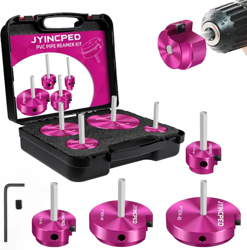 Miniatura 18 de Escariador de Tubería de PVC Cabezal de 1 Pulgada, Protector de Accesorios de PVC con Eje Hexagonal de 1/4 de Pulgada, Escariador de Accesorios