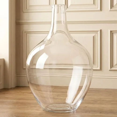 Jarrón grande de vidrio de 15 pulgadas de alto para decoración de suelo, florero grande para plantas de hierba de las pampas, flores, moderno y