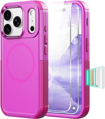 Miniatura 37 de Diverbox Funda para iPhone 13 [compatible con MagSafe] [con protector de pantalla] [a prueba de golpes] [a prueba de caídas] Funda de protección