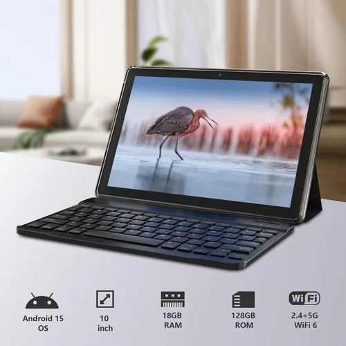 Miniatura 2 de PEICHENG Tablet Android 15.0 de 10 pulgadas, 18 GB de RAM+128 GB ROM+2 TB expandibles, juego de pestañas con teclado/estuche/ratón/lápiz capacitivo