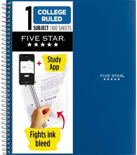 Miniatura 12 de Cuaderno de Five Star, 1 materia, con rayas, 100 hojas, 11" x 8-1/2", Negro