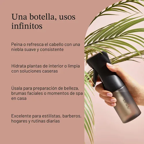 Miniatura 6 de Kitsch - Atomizador para cabello, bruma ultrafina para peinados, barberías, limpieza y plantas, atomizador versátil de 5 onzas hecho de plástico