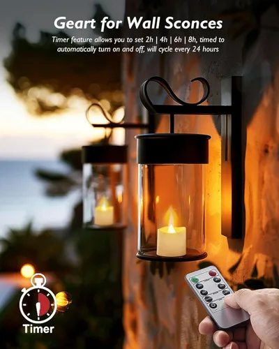 Miniatura 2 de Homemory Paquete de 24 Velas Sin Llama de Más de 400 Horas con Control Remoto, Velas Votivas LED con Temporizador de 2/4/6/8H, Luces de Té que