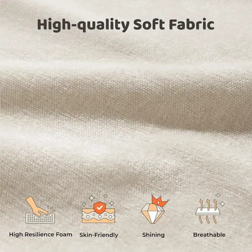 Miniatura 9 de RECCI Cloud - Base de cama Queen tapizada con cabecero, plataforma acolchada de espuma de 5 pulgadas, sin somier, fácil montaje (crema)
