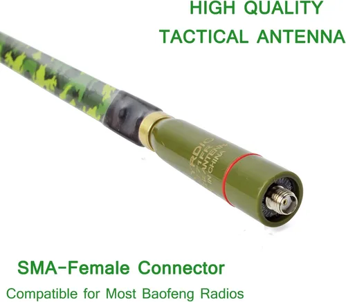 Miniatura 4 de TWAYRDIO Antena táctica plegable de doble banda VHF UHF de 144/430MHz 6.6 ft 27.6 in SMA hembra de radios bidireccionales 15.3 pulgadas para radios