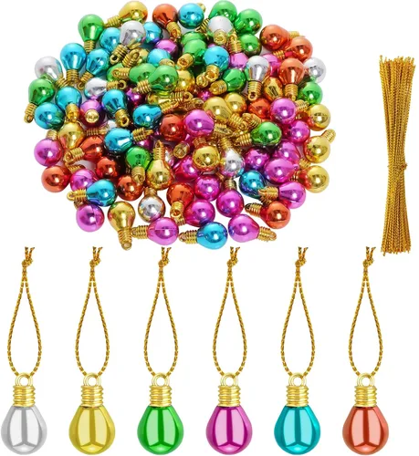 100 bolas de Navidad, adornos de bombillas de plástico, bolas colgantes inastillables, coloridos adornos colgantes para árbol de Navidad, decoración