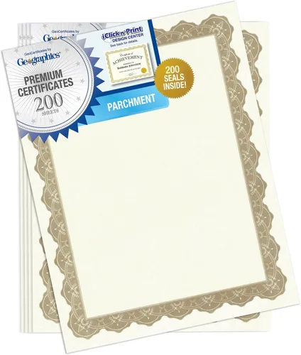 Miniatura 8 de Geographics 30% certificados de pergamino en blanco reciclados, 8 1/2" x 11", Optima Green, paquete de 25 Verde