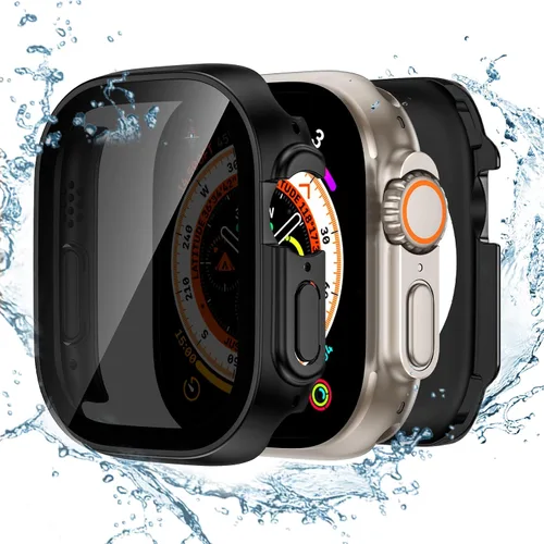 Miniatura 13 de Tensea (2 en 1) Funda protectora de pantalla impermeable para Apple Watch 41mm Serie 9 8 7, iWatch cubierta protectora de cara de PC con película