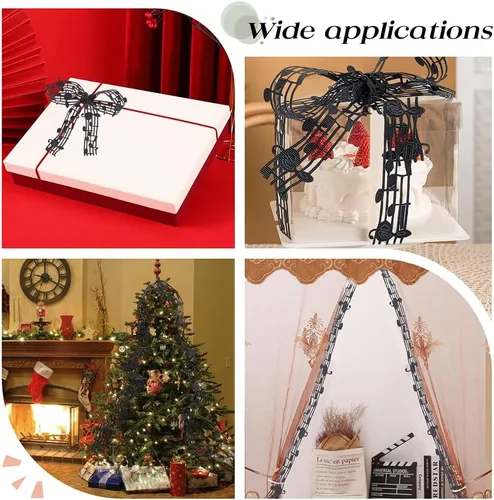 Miniatura 7 de PH PandaHall Cinta de notas musicales de 10 yardas de 1-1/8 pulgadas, fonograma negro, cinta hueca de poliéster, accesorios para álbumes