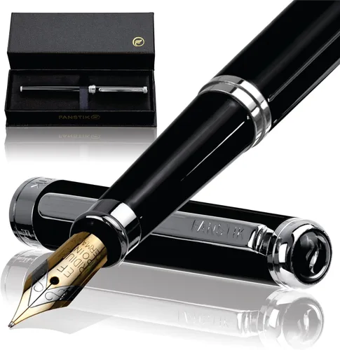 Miniatura 15 de FANSTIK Bolígrafo de lujo negro y dorado, juego de regalo elegante para mujeres, chapado en oro real de 24 quilates, juego de regalo profesional