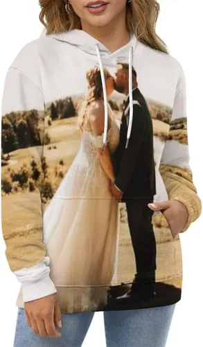 Miniatura 4 de Sudadera unisex con capucha personalizada con estampado 3D con bolsillo para hombres y mujeres, diseña tu propio suéter personalizado