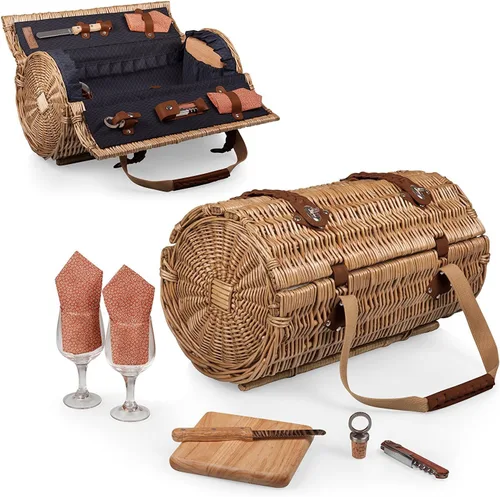 Miniatura 3 de PICNIC TIME - Cesta de picnic de vino y queso Verona - Tote de vino de mimbre - Cesta de vino con juego de picnic