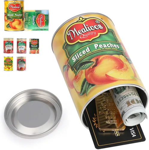 Miniatura 15 de Caja de seguridad falsa con forma de lata, perfecta para ocultar almacenamiento, llave, efectivo, joyas, tarjeta (1- Estilo francés de judías verdes)