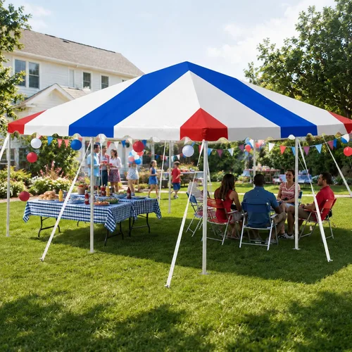 Miniatura 17 de Party Tents Direct Carpa para Fiesta de 20x30 - Marco de Acero - Gazebo al Aire Libre, Pabellón, Sombrilla para Sol, Refugio para Acampada - Verde