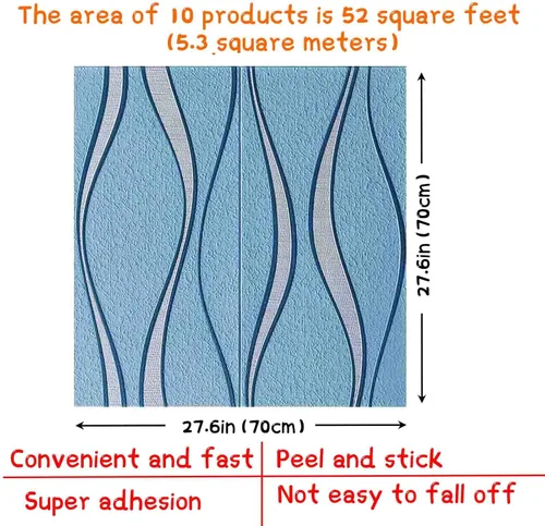 Miniatura 2 de 10 paneles de pared 3D para despegar y pegar, grueso diseño estéreo 3D anticolisión, autoadhesivo, impermeable, paneles de ladrillo sintético