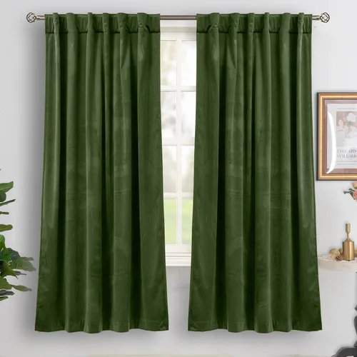 Miniatura 61 de BGment Cortinas de terciopelo rosa polvoriento, 2 paneles de 84 pulgadas, 2 paneles para sala de estar, aislamiento térmico de lujo, reducen
