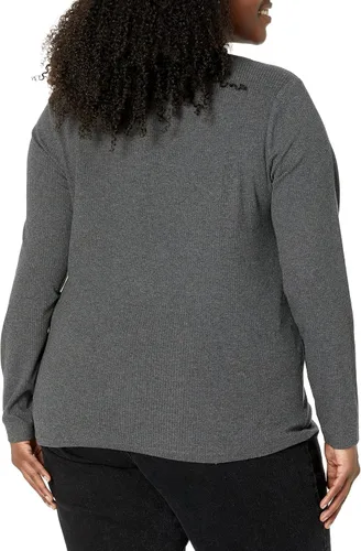 Miniatura 7 de Tienda Essentials Cuello en V de punto acanalado de manga larga ajustada para mujer, paquete de 2