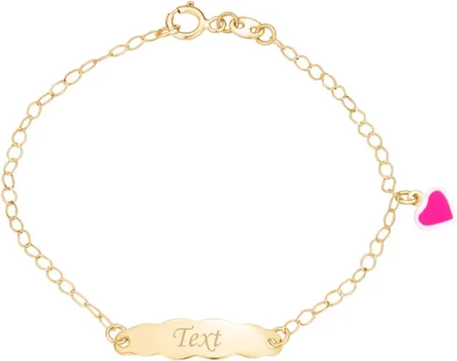 Miniatura 19 de UNICORNJ Pulsera de identificación de oro de 14 quilates grabable para niñas, niños y bebés, pulseras personalizadas con nombre de cadena Figaro