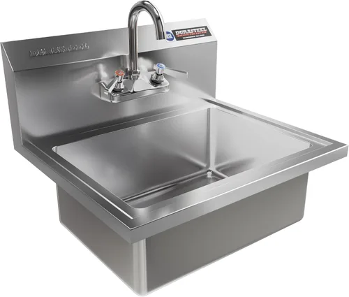 Miniatura 8 de DuraSteel Fregadero de acero inoxidable - Fregadero de cocina comercial de montaje en pared NSF - Fregadero de mano pequeño con lavabo de 12 x 10 x