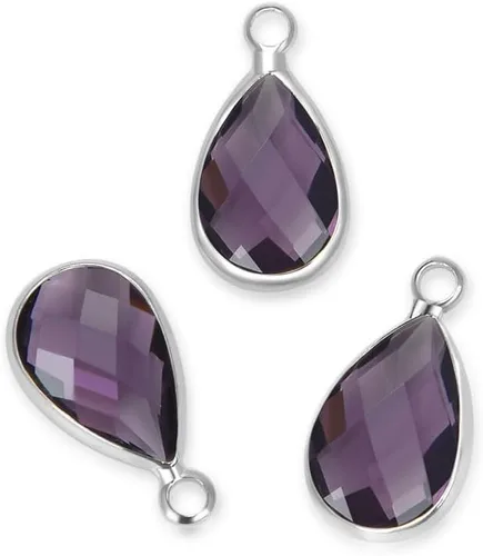 Miniatura 16 de Adabele Colgante de piedra natal de grado A, gota de 0.433 in, 0.551 in y 0.630 in, chapado en plata de ley para aretes personalizados, pulseras
