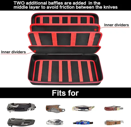 Miniatura 2 de Estuche de exhibición de cuchillos para más de 64 cuchillos de bolsillo, fundas plegables para cuchillos para colecciones, soporte de bolsa