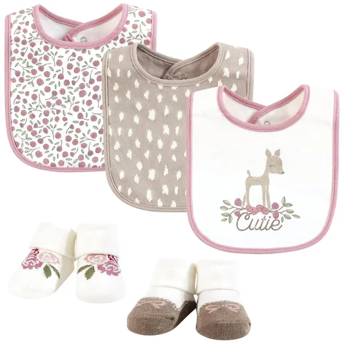 Miniatura 7 de Hudson Baby Conjunto de babero y calcetines unisex de algodón para bebé, Tamaño único Chica Calabaza