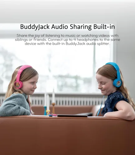 Miniatura 2 de BuddyPhones Explore Plus Auriculares con cable plegables para niños, cable incorporado para compartir audio con micrófono en línea - Limitación