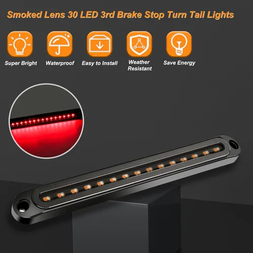 Miniatura 6 de 2 luces LED de 12V-24V con 30 LED, luz trasera roja y amarilla para remolque, señal de giro, luz secuencial de identificación, barra de luz trasera