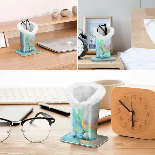 Miniatura 48 de Fintie Soporte para anteojos forrado de felpa con base magnética, estuche de cuero vegano prémium para lentes