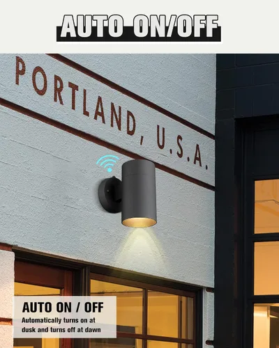 Miniatura 4 de Ken & Ricky Paquete de 6 lámparas de pared al aire libre del atardecer al amanecer, luz de porche negra, aplique de pared moderno para exteriores