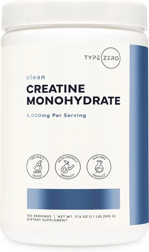 Miniatura 12 de Type Zero Monohidrato de creatina en polvo, 17.64 oz, sabor a frambuesa azul, sin gluten